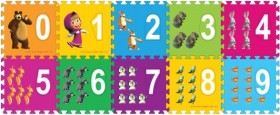 Напольные коврики-пазлы для детей: Играем вместе Маша и медведь с цифрами FS-NUM-03-MM